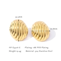 Dettaglio orecchini ovali placcati oro 18K con misure e peso specifico di 19,4g - Motivo a Onde Ovali Oro (HF-E3576-G)