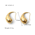 18K gold-plated teardrop earrings with sparkling zircons and a secure hook design - Gold Clear Rhinestone (HF-E3451-2)