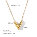 Détails du pendentif en V doré de 22,8mm x 21mm sur une fine chaîne de collier - Forme en V Stéréoscopique Or (HF-X2375-G)