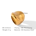 Dettagli dell'anello d'oro organico con placcatura PVD 18K su acciaio inossidabile 304 - US 6 / Stile Minimalista Irregolare (HF-J1552-G)