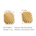 Specifiche delle dimensioni degli orecchini quadrati testurizzati placcati oro 18K - Oro Plissettato Quadrato (HF-E3600-G)