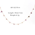 Dettaglio della collana in oro 18K con pietre naturali viola e rosa lunga 40 cm - Collana Pietra Viola (HF-X2378-4)