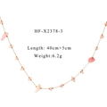 Dettaglio della collana in pietra naturale rosa con perle oro 18K, 40+5cm, 6.2g - Collana Pietra Rosa (HF-X2378-3)