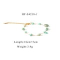 Détail du bracelet chaîne dorée bohème avec pierres brutes vert clair et fermoir - Bracelet Pierre Vert Clair (HF-S4218-1)