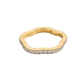 Wavy flower ring with 18K gold plating and full circle of zircon stones inlay - US 6 / Gold