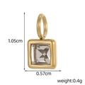 Dessin technique détaillé d'un pendentif carré en or 18 carats avec dimensions précises - Blanc 001