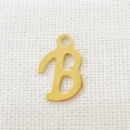 Polished gold-plated stainless steel letter B pendant for DIY necklace and jewelry making - Letter B
