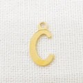 Close-up of golden letter C pendant with polished finish for DIY jewelry necklaces - Letter C