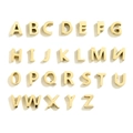 Set of 26 gold stainless steel 3D alphabet charms for DIY jewelry making and necklaces - Letter A / Vacuum Gold Plated