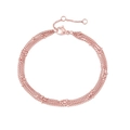 Three-layer rose gold stainless steel bead chain bracelet with adjustable lobster clasp - Three-Layer Rose Gold