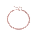Double-layered rose gold stainless steel bead chain bracelet with adjustable clasp - Double Layer Rose Gold