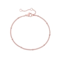 Minimalist 14K rose gold plated stainless steel bead chain bracelet with lobster clasp - Single Layer Rose Gold