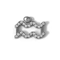 Pendentif zodiaque Verseau en argent avec pavé de pierres de zircone blanches - Verseau-Argent