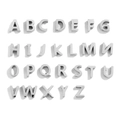 26-piece set of silver stainless steel alphabet charms A-Z for DIY jewelry making - Letter A / Steel