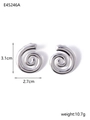 Dimensions et poids des boucles d'oreilles spirales plaquées or 14K en acier titane - Spirale Argentée (BE45246AW0)