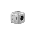 Silver matte stainless steel cube bead with letter Q engraving for DIY jewelry - Steel Q