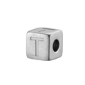 Silver stainless steel 14K gold plated 26 letter T cube bead for DIY jewelry making - Steel T