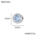 DIY bead accessory with light blue crystal inlay and 0.6cm silver steel finish - Steel - March Light Blue