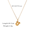 Detail view of gold Leo constellation necklace showing 40+5cm length and 2.8g weight - Leo (HF-X2379-Leo)