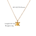 Detailed close-up of 18K gold-plated Pisces zodiac necklace with 40+5cm chain length - Pisces (HF-X2379-Pisces)