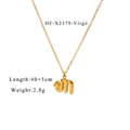 Detail view of 18K gold-plated Virgo zodiac pendant necklace with 40+5cm chain size - Virgo (HF-X2379-Virgo)