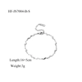 Détails d'un bracelet à maillons ondulés argentés avec fermoir mousqueton et taille 16+5cm - 16+5cm / Bracelet Argenté (HF-JS7004-B-S)