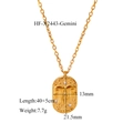 Dettaglio collana zodiaco Gemelli in oro con dimensioni 13x21,5mm e catena da 40+5cm - Oro 18K / Gemini