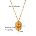 Detalle del colgante ovalado de Virgo en color dorado con medida 21,5mm y detalles de circón - Chapado en oro 18K / Virgo