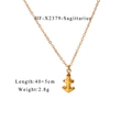 18K gold plated stainless steel necklace featuring a 3D anchor pendant with adjustable chain - Sagittarius (HF-X2379-Sagittarius)