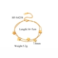 Dettaglio del bracciale dorato a doppio strato con stelle e chiusura a moschettone - Stile Doppio Strato Pentagramma(HF-S4258)