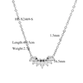 Detailansicht des Marquise-Zirkon-Anhängers mit 40+5 cm Kette und 16,5 mm Breite - Fächeranhänger Halskette (HF-X2469-S) / Silber