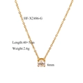 Détail du pendentif en zircone 6mm sur chaîne plaquée or avec spécifications - Style Pendentif Rond (HF-X2486-G) / Or