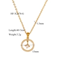 Detailansicht der Goldkette mit quadratischem Zirkonia-Anhänger und 15mm Pavé-Kreis - Runde Zirkonia Halskette (HF-X2478-G) / Gold