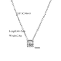 Détail du pendentif zircon 6mm sur chaîne argent 40+5cm avec sertissage à 4 griffes - Style Pendentif Rond (HF-X2486-S) / Argent