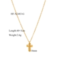 Dettaglio collana con croce dorata con micro-zirconi e catena lunga 40+5cm di lusso - Stile Dorato (HF-X2483-G)