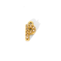 Close-up of a 18K gold plated letter P pendant with sparkling cubic zirconia stones - Letter P Style (WYC9102-P)
