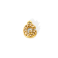 Close-up of 18K gold plated letter G pendant with sparkling cubic zirconia pavé setting - Letter G Style (WYC9102-G)