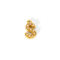 Macro detail of gold plated S-shaped letter pendant with inlaid sparkling zircon stones - Letter S Style (WYC9102-S)
