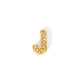 Detail of 18K gold plated letter J pendant with sparkling zircon stones and top loop - Letter J Style (WYC9102-J)
