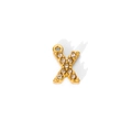 Macro detail of 18K gold plated letter X pendant with pavé cubic zirconia setting - Letter X Style (WYC9102-X)
