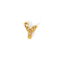 Close-up of 18K gold plated letter Y pendant featuring sparkling cubic zirconia stones - Letter Y Style (WYC9102-Y)