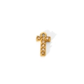 Detailed view of 18K gold plated letter T pendant set with sparkling zircon stones - Letter T Style (WYC9102-T)
