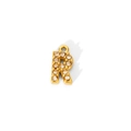 Macro detail of 18K gold plated letter R pendant with sparkling cubic zirconia stones - Letter R Style (WYC9102-R)