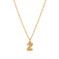 Dettaglio della collana con pendente lettera Z placcata oro 18K e zirconi cubici - Stile Z (HF-X2493-Z) / Oro 18K