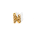 Macro detail of gold-plated letter N pendant with micro-paved sparkling cubic zirconia - Letter N Style (WYC9102-N)