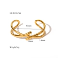 Détails du bracelet croisé plaqué or 18K avec diamètre 63mm et spécifications de 34g - Or (HF-B5267-G)