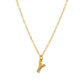 Dettaglio della collana con pendente lettera Y placcata oro 18K e pavé di cristalli - Stile Y (HF-X2493-Y) / Oro 18K