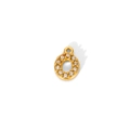 Close-up of 18K gold-plated letter O pendant with sparkling cubic zirconia inlay - Letter O Style (WYC9102-O)
