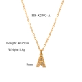 Collana in acciaio al titanio placcato oro 18K con ciondolo a lettera A in cristallo - Stile A (HF-X2493-A) / Oro 18K