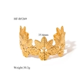 Macro di un bracciale floreale cavo placcato oro 18K, dimensioni 35,6mm e peso 30,3g - Stile Floreale Rosa (HF-B5269)